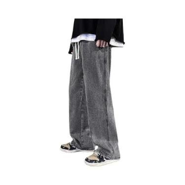 Imagem de Calça Jeans Masculina Solta Reta - Estilo Coreano Vintage Y2K, GG (76-