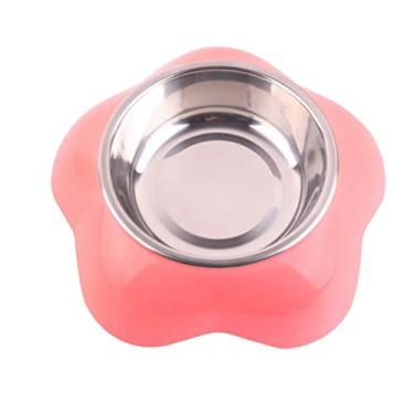 Imagem de Ração para cães de estimação Suprimentos para animais de estimação Pratos de alimentação de aço inoxidável Água antiderrapante para alimentador de cachorros e filhotes