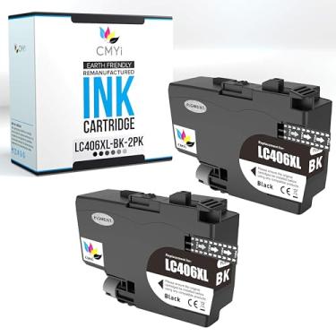 Imagem de CMYi LC406XL Cartucho de tinta de substituição preto para impressora Brother MFC-J4335DW J4340DW J4345DW J4535DW J4540DW J5855DW J5955DW J6555DW J6955DW J6955DW (2 preto)