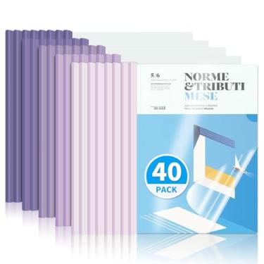 Imagem de WORPSON Pacote com 40, capas de relatório transparentes com barra deslizante, capacidade para 50 folhas – Pastas de apresentação para letras e folhas A4, fichários de currículo e documentos para