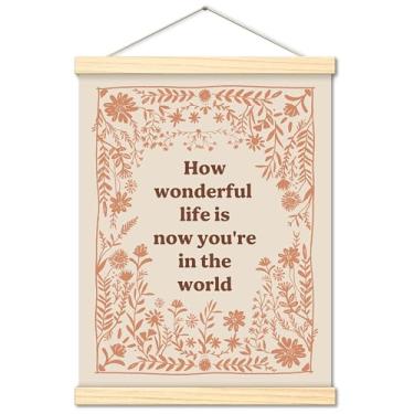 Imagem de CWIOQPYI Quadro de suporte de pôster How Wonderful Life is Now, decoração de parede de berçário boho para escritório doméstico, arte de parede de sala de jogos infantil de 30 x 40 cm - D16