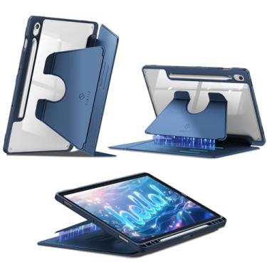 Imagem de Fintie Capa com suporte vertical para Samsung Galaxy Tab S10 Lite/S10 FE/S9 FE 5G 10,9 polegadas/Tab S9 11 polegadas, capa transparente de visualização em vários ângulos com suporte para S Pen