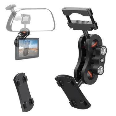 Imagem de RNVEASS Suporte de monitor de câmera de backup de alumínio, compatível com telas de 4,3 a 10,3 polegadas, adequado para câmera de reserva/carplay/GPS Dashcam/suporte de celular, cabeça esférica