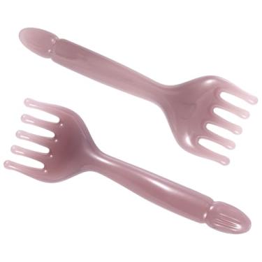 Imagem de Massageador manual de cabeça de 2 peças, massageador de couro cabeludo com 5 garras, pente Gua Sha portátil para couro cabeludo, ferramenta de relaxamento de massagem de resina para escritório, casa