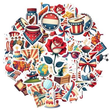 Imagem de Adesivos de papelaria do Dia da Independência do Patriotismo da Cultura Americana Decalques do Dia da Independência Adesivo de PVC colorido para guitarra, laptop, capacete, skate, notebook, bagagem