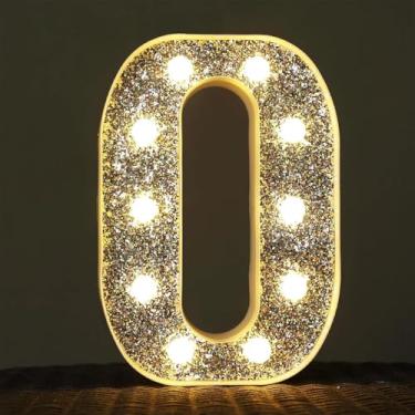 Imagem de Luz LED número 0 cm - lâmpada de decoração de aniversário/pedido/festa (bateria não incluída)