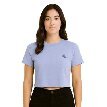 Imagem de Camiseta Cropped Diadora Small Logo Uno Feminina - Azul XGG-Feminino