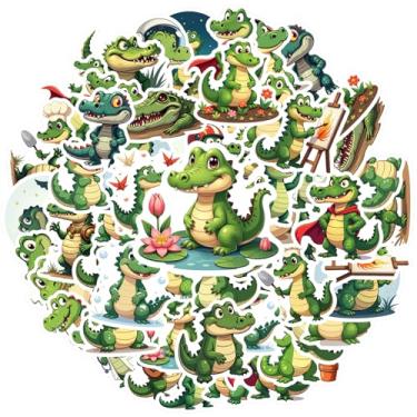 Imagem de 35 peças de desenhos animados divertidos de animais de crocodilo adesivos de papelaria de brinquedo desenhos animados para telefone faça você mesmo, guitarra, laptop, notebook, mala, notebook, bagagem