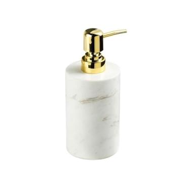 Imagem de Dispensador de sabão Frasco dispensador de loção para bancada, shampoo mármore, desinfetante para as mãos, 4, oz/130 ml(White-2)