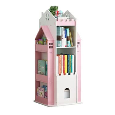 Imagem de RSLEE Estante criativa giratória de 360 graus, estante de livros para meninos e meninas, para casa, estudantes, leitura, armazenamento, móveis, estante com armazenamento