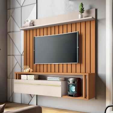 Imagem de Painel 55 Pol 160cm Bancada Suspensa Self Off/cinamomo - Hb Móveis