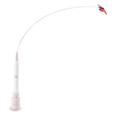 Imagem de Ioensy Brinquedo Elétrico Interativo Automático para Gatos, Ideal para Uso Interno, Leve e Divertido, Perfeito para Gatinhos se Exercitarem e Perseguirem, Rosa Branco