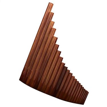 Imagem de Flauta de panela portátil de 22 tubos feita à mão de bambu para instrumento de sopro adequada para iniciantes (cor: tecla C)