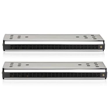 Imagem de Gaita polifônica profissional dupla face 24 furos C G Tone (prata)