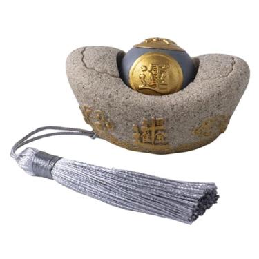 Imagem de WeiLaiKeQi Estátua Yuan Bao, mascote de chá, decoração Feng Shui, artesanato, ornamento, estatueta de pedra para escritório, estante, centro de mesa, ambientes