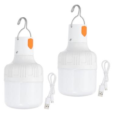 Imagem de Linterna de Camping Recargable PATIKIL LED 60W Paquete de 2 Blanco