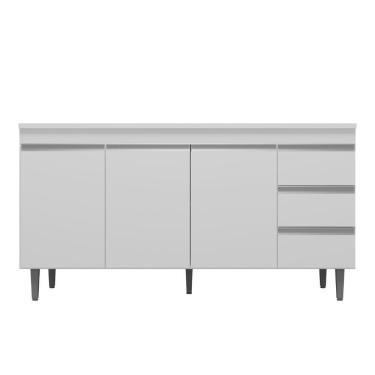 Imagem de Balcão Gabinete De Pia Para Cozinha Sem Tampo 160cm 3 Portas Andréia Branco- Mabe Magazine