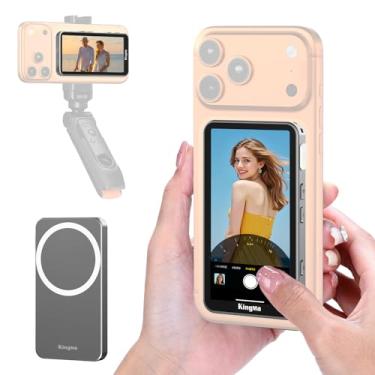 Imagem de King Ma Monitor de tela sensível ao toque, tela magnética para celular Vlog Selfie, sincronização da câmera traseira do iPhone, tela de selfie com obturador e controle de zoom, suporta gravação iPhone