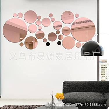 Imagem de 30 unidades de Decalques Espelho Redondo para Parede Adesivos Decorativos Acrílico Removíveis Decorações DIY Casa Quarto