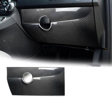 Imagem de FINMOKAL Capa de painel de porta-luvas de painel Co-Pilot de fibra de carbono compatível com Fiat 500 Abarth 595 695 2008-2024 (serve apenas para LHD, preto)