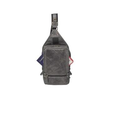 Imagem de Gun Tote'n Mamas - Bolsa tiracolo de couro, búfalo envelhecido, cinza