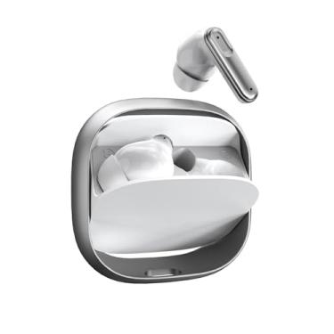 Imagem de Fone de Ouvido Bluetooth 5.4 Intra-Auricular, Áudio Estéreo Hi-Fi Sem Fio, Microfone com Cancelamento de Ruído, Estojo Giratório, 3 Tamanhos de Pontas, Bateria de 36h – Branco