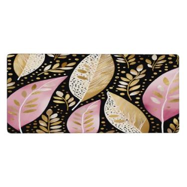 Imagem de Tapete de mouse grande com flores retrô de primavera à prova d'água para computador estendido tapete protetor de mesa antiderrapante base de borracha para escritório, computador, teclado, laptop e