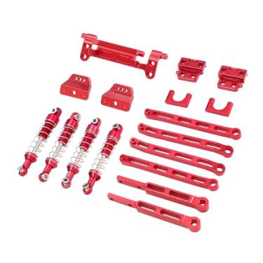 Imagem de harayaa Kit de atualização de suportes de amortecedores, acessórios DIY, peças de reposição profissionais para carros de modelismo RC MN82T na escala 1:12, Vermelho