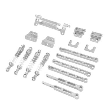 Imagem de harayaa Kit de atualização de suportes de amortecedores, acessórios DIY, peças de reposição profissionais para carros de modelismo RC MN82T na escala 1:12, Prata