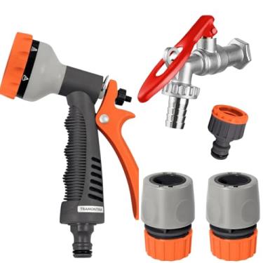 Imagem de Esguicho Hidropistola 6 Jatos + Engate Rápido 1/2" + Bico Torneira + Torneira 1/2" Metal Com Porta Cadeado