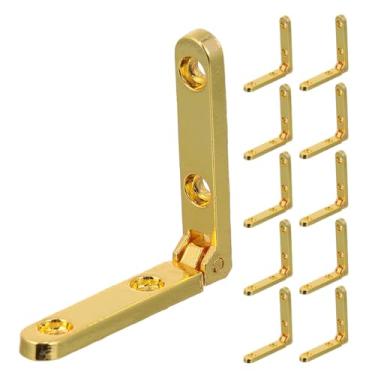 Imagem de DIYEAH 12 peças de dobradiças de liga de zinco dobradiças de suporte dobráveis de 90 graus pequenas decorativas para móveis de caixa de madeira e artesanato DIY