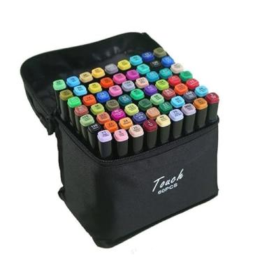 Imagem de 24 Marcadores de Pintura com Pontas Duplas, Ponta Fina 1mm e Pincel 6mm, Cores Vibrantes para Arte, Ilustração e Design, Tinta Não Tóxica e Sem Ácido