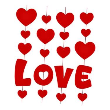 Imagem de Baoblaze Faixa decorativa para o Dia dos Namorados, guirlanda de cordão para casamento, guirlanda de corações para janela, despedida de solteira/mãe