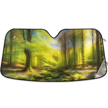 Imagem de Toldo de sol fofo de animal engraçado personalizado para para-brisa de carro dobrável caminhão persianas de carro para janelas dianteiras automotivo M, 139,7 cm x 70,1 cm