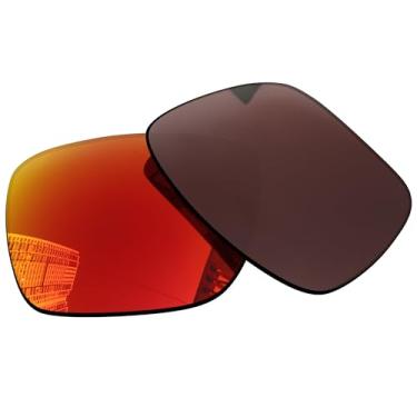 Imagem de Acefrog Lentes de reposição polarizadas de 1,5 mm para óculos de sol Oakley Holbrook XXL OO9487 61 mm, material atualizado, antiarranhões, Vermelho fogo polarizado espelhado - 1,5 mm, One Size