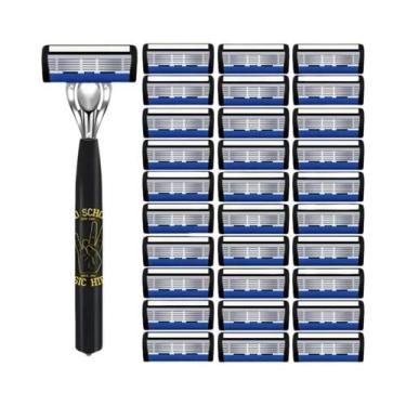 Imagem de Aparelho De Barbear Manual Masculino De Aço Inoxidável Com 6 Camadas, 