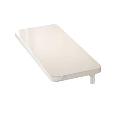Imagem de TRGCJGH Mesa dobrável montada na parede para lavanderia montada na parede mesa dobrável flutuante folha de gota mesa de jantar pequena mesa de madeira para escritório em casa cozinha, branco-120 x 40