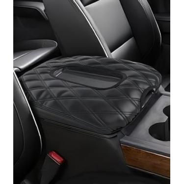 Imagem de Capa de console central para Chevy Silverado & GMC Sierra 2019-2025 Acessórios de assento de salto, capa de couro para console de apoio de braço do meio, almofada antiarranhões para carro (apenas