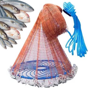 Imagem de Tarrafa Chinesa Rede Pesca Multifilamento Pescaria Multifilamento Lambari Robalo Siri Tilapia Tainha Mar Açude Rio Lago