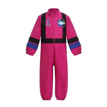 Imagem de IMEKIS Macacão de manga comprida para bebês de 1º aniversário para meninos e meninas, bombeiro, astronauta, Dia das Bruxas, bolo de Dia das Bruxas, sessão de fotos, Espaço rosa choque 1, 12-18 Months