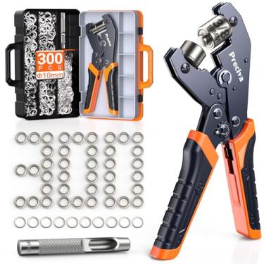 Imagem de Kit de ferramentas de ilhós com 300 peças de ilhós e estojo de transporte, conjunto de alicates de ilhós resistentes, moldes de precisão para reparos de lona, couro, lonas, tecido e bricolage