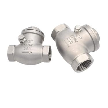 Imagem de RORFFK 1 peça válvula horizontal sem retorno de boca de fio de aço inoxidável 304 válvula de retenção de rosca fêmea 1/5.1 cm 3/10.2 cm 2.5 cm 1-1/10.2 cm (DN25)