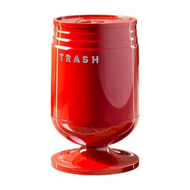 Imagem de DimyFew Lixeira com tampa para escritório, hotel, banheiro e sala de jantar, Vermelho, M
