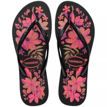 Imagem de Chinelo havaianas slim organic, Preto, Cinza, Ouro, 35/36