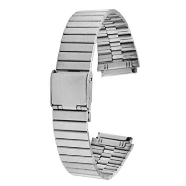 Imagem de KKFAUS Para Casio Steel Pulseira A158 / A159 / A168 / A169 / B650 /AQ230/ 700 Acessórios de Relógio de Ouro Pequeno Boca Convexa 18mm Pulseira Preta (Cor: C prata, Tamanho: 18mm)