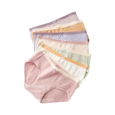 Imagem de Calcinhas De Algodão Respirável Femininas 7 Peças Sem Costura De Cintu