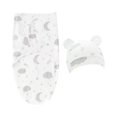 Imagem de Conjunto De Cobertor E Chapéu De Algodão Para Bebê Recém-Nascido Com E