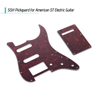 Imagem de Conjunto de placa proteção para guitarra SSH com parafusos da traseira guitarras elétricas American ST construída em celulóide PVC 4 camadas filme protetor furos captadores Single-Single-Humbucker peç