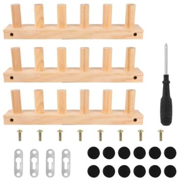 Imagem de Kit Tear para Fio Grosso, 90cm Espessura Madeira Tear Tricô de Mantas Grossas Durável Conjunto Ferramentas Crochê e Tricô Presente para Iniciantes e Entusiastas de Artesanato