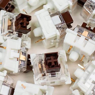 Imagem de MarsHopper OUTEMU Switches, 3 pinos Hot Swappable - Cherry MX Equivalent DIY pacote de substituição para teclados mecânicos de jogos - Parent (marrom, 70 peças)